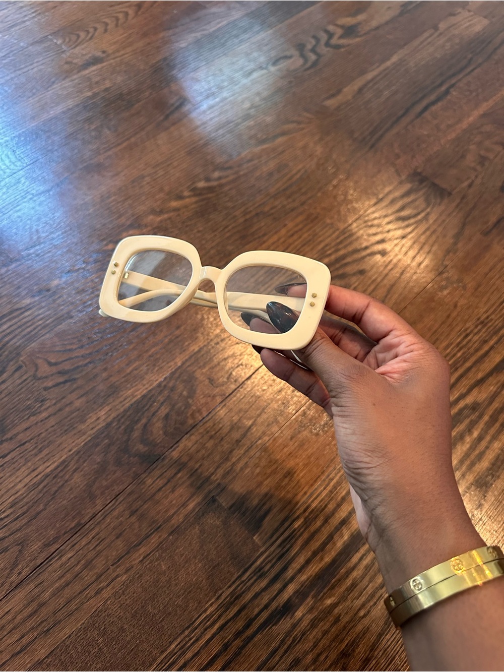 Cream Square Frame Sunglasses - Fashion Women's Accessories
